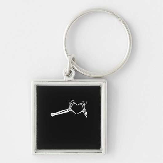 Grappig Skeleton Heart Hands. Halloween Costume Sk Sleutelhanger (Voorkant)