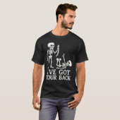 Grappig Skeleton "I’ve Got Your Back" Pun – Humori T-shirt (Voorkant volledig)