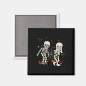 Grappig Skeleton Kinder Griddy-dance Halloween Tri Magneet (Voorkant / Achterkant)