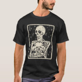 Grappig Skeleton Knuffels Maltese Hond Halloween K T-shirt (Voorkant)