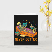 Grappig Skeleton-leesboek in Coffin Never Better Kaart (Gele Bloem)