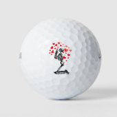 Grappig  Skeleton Love Hearts Golfballen (Voorkant)