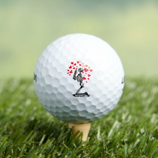 Grappig Skeleton Love Hearts Golfballen (Insitu Shirt)