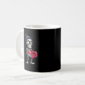 Grappig Skeleton Mannen Vrouwen Skeleton Hart Vale Koffiemok (Voorkant links)