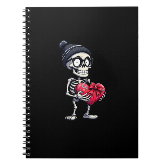 Grappig Skeleton Mannen Vrouwen Skeleton Hart Vale Notitieboek (Voorkant)