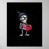 Grappig Skeleton Mannen Vrouwen Skeleton Hart Vale Poster (Voorkant)