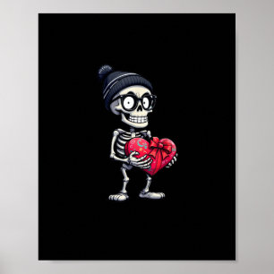 Grappig Skeleton Mannen Vrouwen Skeleton Hart Vale Poster