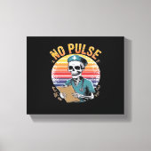 Grappig Skeleton Nurse Geen Pulse Design – Dark Hu Canvas Afdruk (Voorkant)