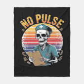 Grappig Skeleton Nurse Geen Pulse Design – Dark Hu Fleece Deken (Voorkant)