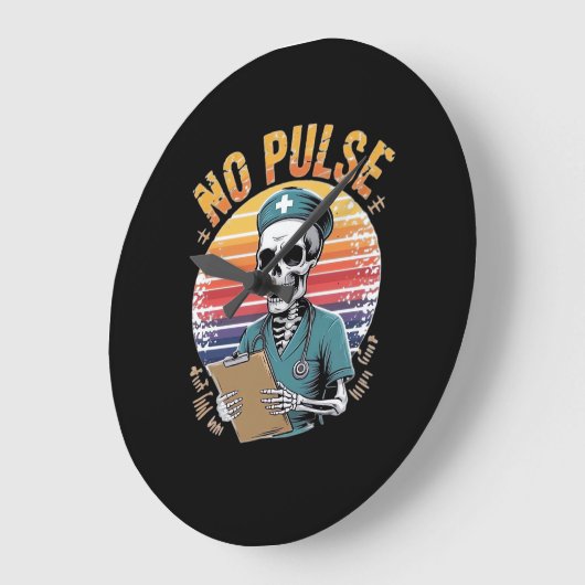 Grappig Skeleton Nurse Geen Pulse Design – Dark Hu Grote Klok (Hoek)