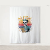 Grappig Skeleton Nurse Geen Pulse Design – Dark Hu Wandkleed (Voorkant)