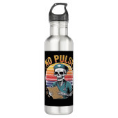 Grappig Skeleton Nurse Geen Pulse Design – Dark Hu Waterfles (Voorkant)