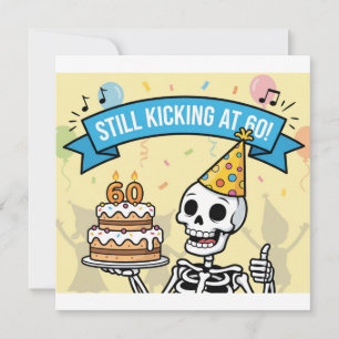 Grappig Skeleton Party voor 60ste Verjaardagskaart Kaart