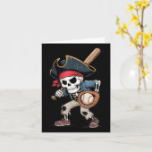 Grappig Skeleton Pirate Baseball Halloween Kostuum Kaart (Gele Bloem)