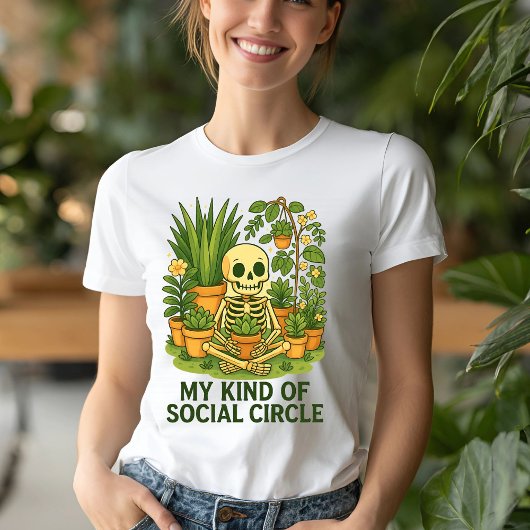 Grappig Skeleton Plant – Mijn Soort van Sociale Ci T-shirt
