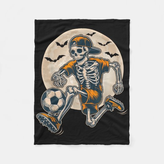Grappig Skeleton Soccer Mannen Boys Kinder Hallowe Fleece Deken (Voorkant)