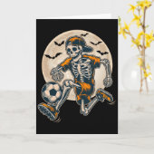Grappig Skeleton Soccer Mannen Boys Kinder Hallowe Kaart (Gele Bloem)