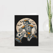 Grappig Skeleton Soccer Mannen Boys Kinder Hallowe Kaart (Voorkant)