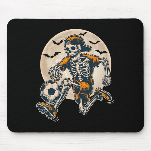 Grappig Skeleton Soccer Mannen Boys Kinder Hallowe Muismat (Voorkant)