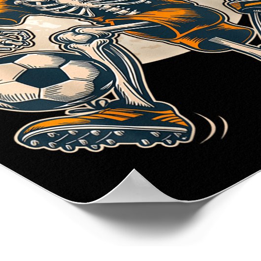 Grappig Skeleton Soccer Mannen Boys Kinder Hallowe Poster (Hoek)