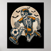 Grappig Skeleton Soccer Mannen Boys Kinder Hallowe Poster (Voorkant)