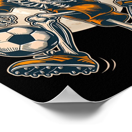 Grappig Skeleton Soccer Mannen Boys Kinder Hallowe Poster (Hoek)