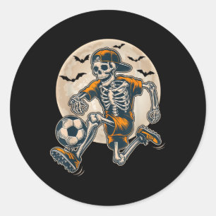 Grappig Skeleton Soccer Mannen Boys Kinder Hallowe Ronde Sticker