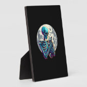 Grappig Skeleton spelen met A Schattige Cat Skull Fotoplaat (Zijkant)