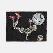 Grappig Skeleton Spelen Volleybal Happy Halloween  Fleece Deken (Voorkant (Horizontaal))