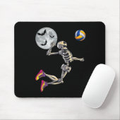 Grappig Skeleton Spelen Volleybal Happy Halloween Muismat (Met muis)