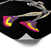 Grappig Skeleton Spelen Volleybal Happy Halloween  Poster (Hoek)