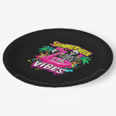 Grappig Skeleton Summerween Vibes Flamingo Pool Ic Papieren Bordje (Gekanteld)