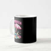 Grappig Skeleton Summerween Zeemeermin Beach Hallo Koffiemok (Voorkant links)