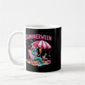 Grappig Skeleton Summerween Zeemeermin Beach Hallo Koffiemok (Links)