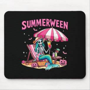 Grappig Skeleton Summerween Zeemeermin Beach Hallo Muismat