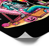 Grappig Skeleton Summerween Zeemeermin Beach Hallo Poster (Hoek)
