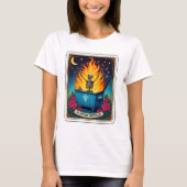Grappig Skeleton Tarot Emotionele Dumpster Fire T-shirt (Voorkant)