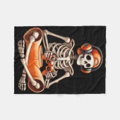 Grappig Skeleton Videogame Halloween Gaming Gamer Fleece Deken (Voorkant (Horizontaal))