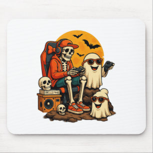 Grappig Skeleton Videogame Halloween Gaming Gamer Muismat
