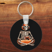 Grappig Skeleton Videogame Halloween Gaming Gamer  Sleutelhanger (Voorkant)