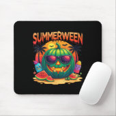 Grappig Skeleton Zomer Tussen Watermeloen Jack-o Muismat (Met muis)