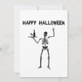 Grappig Skeleton Zwart & Wit Halloween Party Kaart (Achterkant)