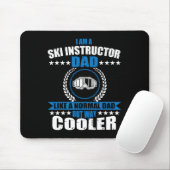 Grappig ski-instructeur vader outfit Vaderdag kost Muismat (Met muis)