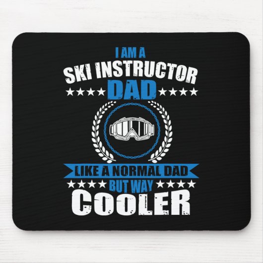 Grappig ski-instructeur vader outfit Vaderdag kost Muismat (Voorkant)