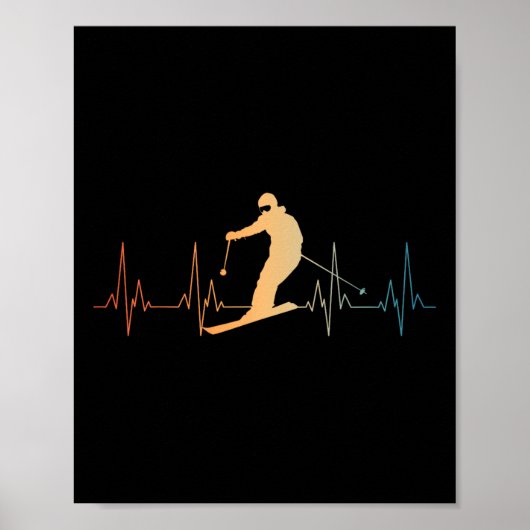 Grappig ski-ontwerp voor mannen vrouwen downhill s poster (Voorkant)