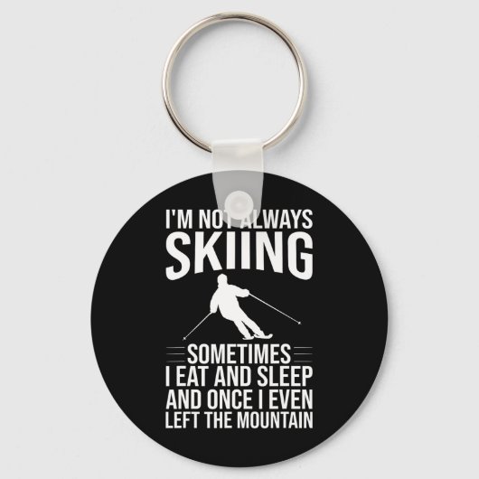 Grappig ski-ontwerp voor mannen vrouwen winter sno sleutelhanger (Voorkant)