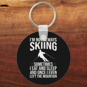 Grappig ski-ontwerp voor mannen vrouwen winter sno sleutelhanger (Voorkant)