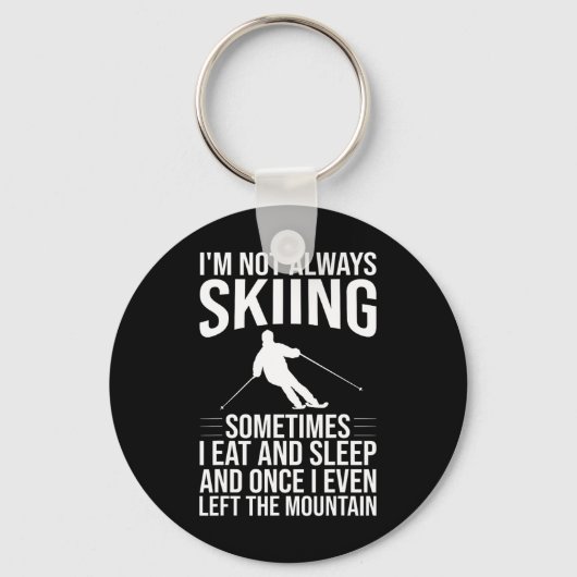 Grappig ski-ontwerp voor mannen vrouwen winter sno sleutelhanger (Voorkant)
