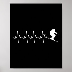 Grappig ski-ontwerp voor skiër mannen vrouwen kind poster