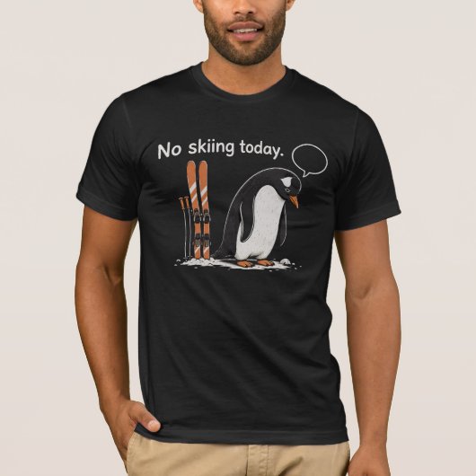 Grappig Ski Pinguïn Introvert Grafisch T-shirt (Voorkant)